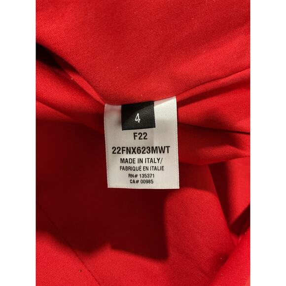 Oscar De La Renta Red Cotton Strapless Mini Dress Size 4 NWT - Picture 5 of 6